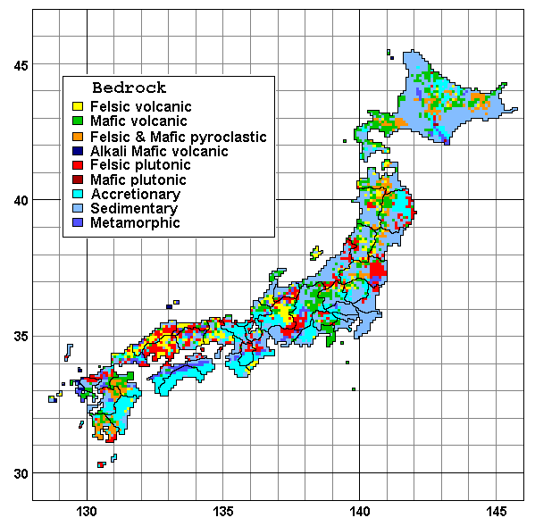 日本地質図 (Geologic map of Japan)